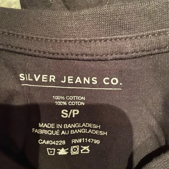 Silver Jeans long sleeve black cropped cotton t-shirt 👚 - Picture 5 of 5